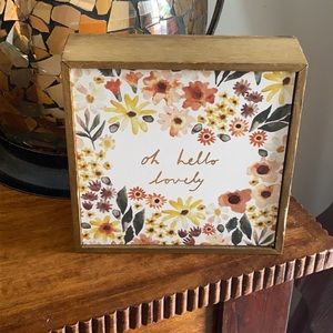 NEW. Sonoma Small Wall Hanging or Box Sign. “Oh Hello Lovely”.